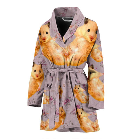 Golden Hamster Print Women's Bath Robe-Free Shipping