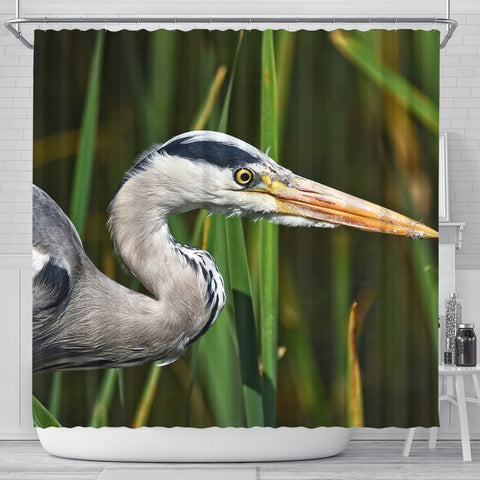 Grey Heron Bird Print Shower Curtains-Free Shipping