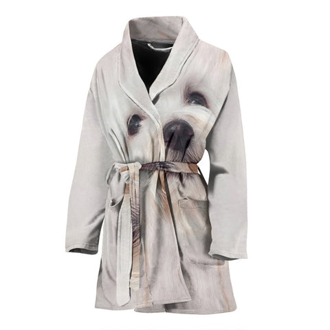 Amazing Coton de Tulear Dog Women's Bath Robe-Free Shipping