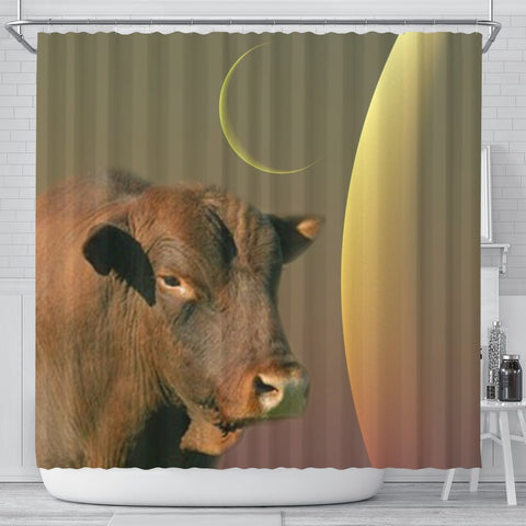 Senepol Cattle (Cow) Print Shower Curtain-Free Shipping
