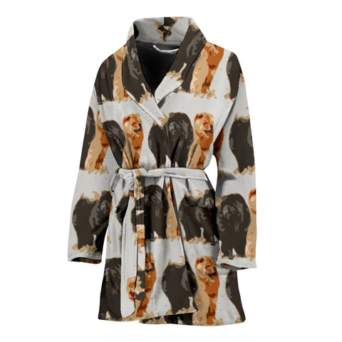 Amazing Chow Chow Dog Patterns Print Women's Bath Robe-Free Shipping