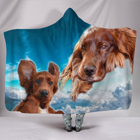 Cute Irish Setter Dog Print Hooded Blanket-Free Shipping