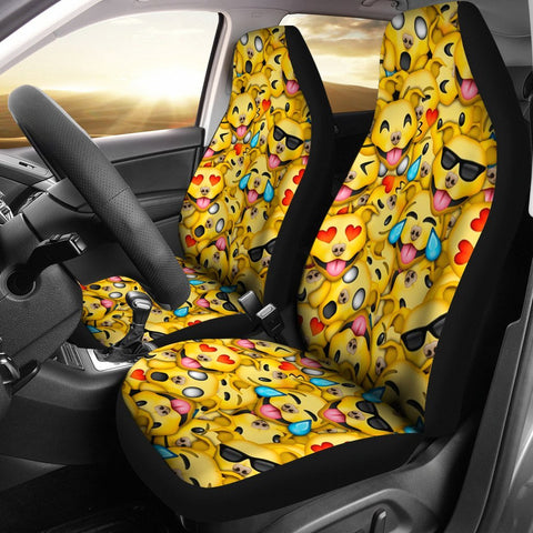 Pitbull Dog Smiley Print Car Seat Covers-Free Shipping