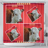 Cute Hereford Cattle (Cow) Print Shower Curtain-Free Shipping