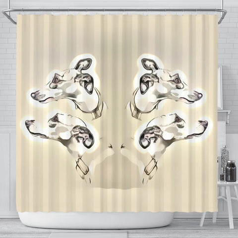 Whippet Dog Print Shower Curtain-Free Shipping