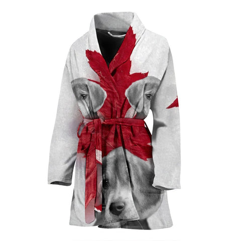 Beagle Dog Print Women's Bath Robe-Free Shipping