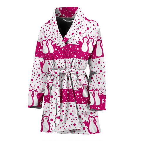 Penguin Bird Print Women's Bath Robe-Free Shipping