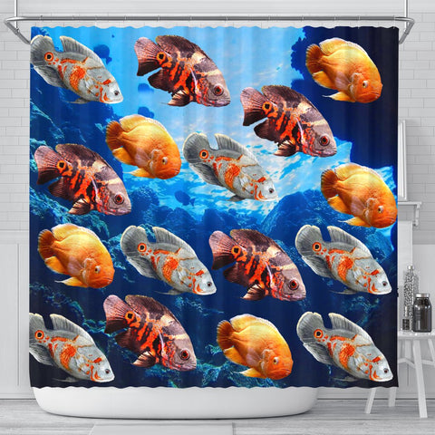 Oscar Fish Print Shower Curtains-Free Shipping