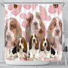 Basset Hound Print Shower Curtains- Free Shipping