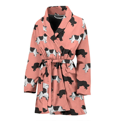 Newfoundland Dog Pattern Print Women's Bath Robe-Free Shipping