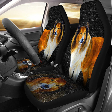 Rough Collie Dog Print Car Seat Covers-Free Shipping