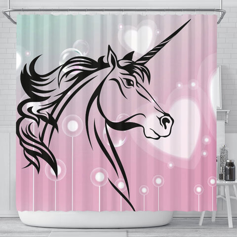 Unicorn Art Print Shower Curtain-Free Shipping