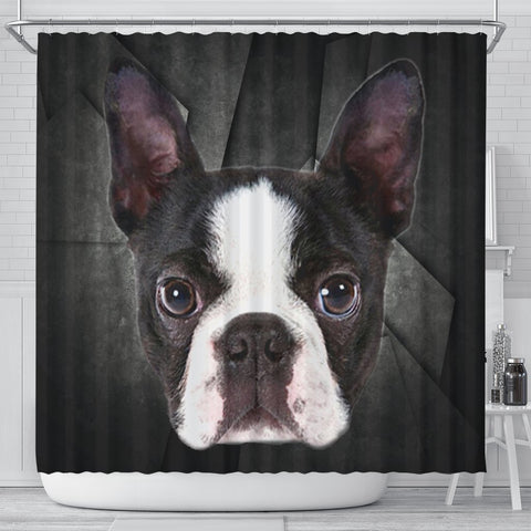 Boston Terrier Print Shower Curtains-Free Shipping