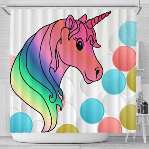 Unicorn Print Shower Curtain-Free Shipping