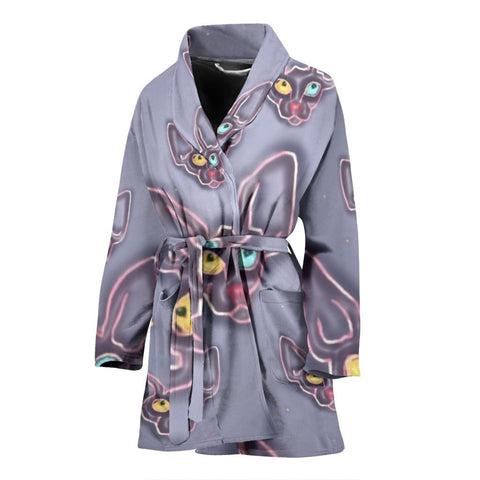 Amazing Devon Rex Cat Pattern Print Women's Bath Robe-Free Shipping