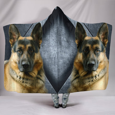 German Shepherd Print Hooded Blanket-Free Shipping