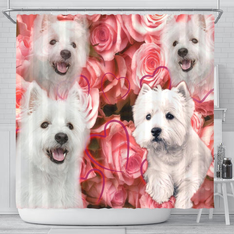 West Highland White Terrier Print Shower Curtains-Free Shipping