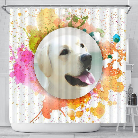 Colorful Labrador Retriever Dog Print Shower Curtain-Free Shipping