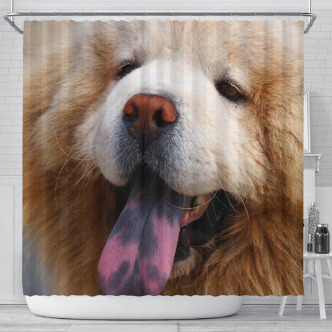 Lovely Chow Chow Dog Print Shower Curtains-Free Shipping