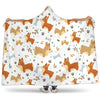 Cute Corgi Dogs Hooded Blanket for Lovers of Corgis