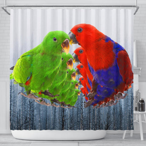 Eclectus Parrot Print Shower Curtains-Free Shipping