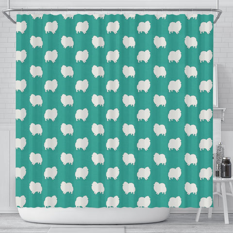 Pomeranian Dog Pattern Print Shower Curtains-Free Shipping