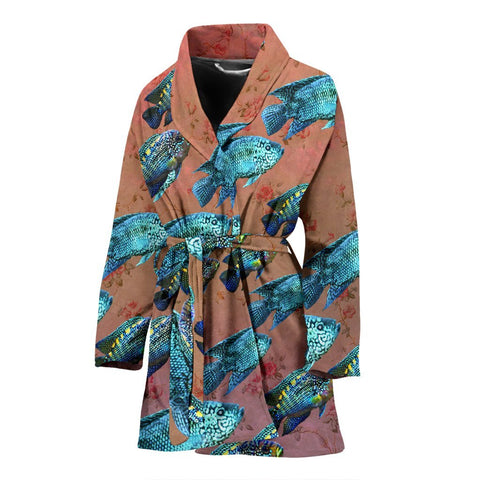 Jack Dempsey Fish Print Women's Bath Robe-Free Shipping