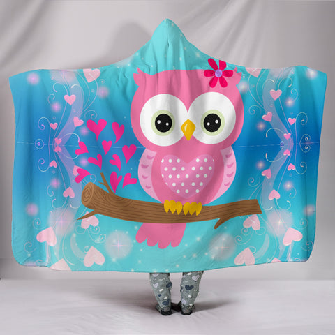 Hoot Hoot Owl Lovers Plush Hooded Blanket