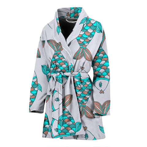 Fish Patterns Print Women's Bath Robe-Free Shipping