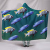 Cynotilapia Afra Fish Print Hooded Blanket-Free Shipping