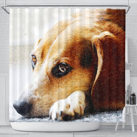 Beagle Dog Art Print Shower Curtains-Free Shipping