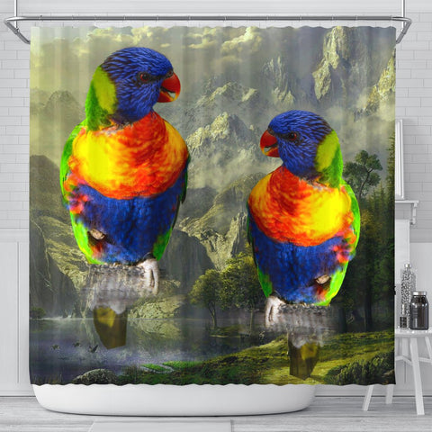 Lories And Lorikeets Bird Print Shower Curtains-Free Shipping