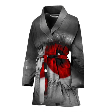 Red Eyes Print Women's Bath Robe-Free Shipping