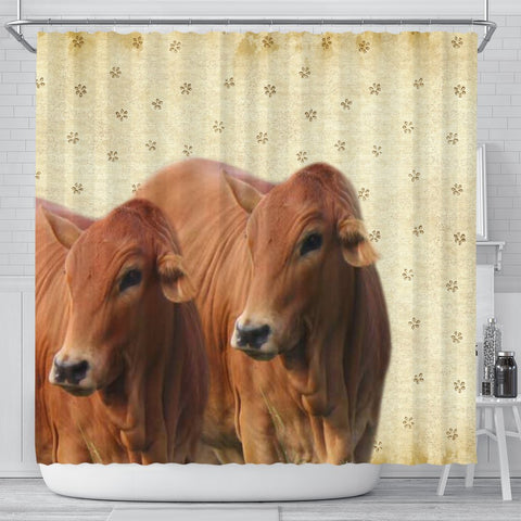 Cute Boran cattle (cow) Print Shower Curtain-Free Shipping