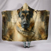 German Shepherd On Brown Print Hooded Blanket-Free Shipping