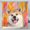 Cute Akita Inu Dog Print Shower Curtains-Free Shipping