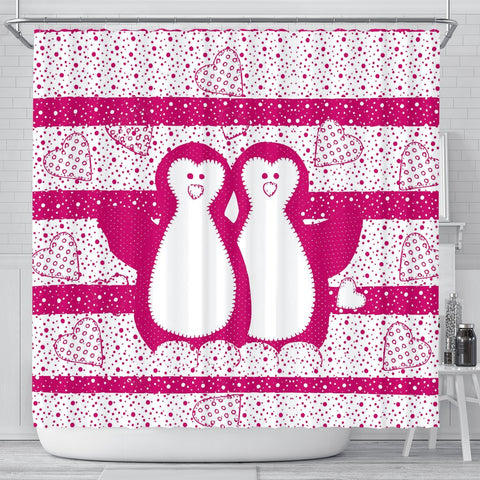 Cute Penguin Bird Print Shower Curtain-Free Shipping