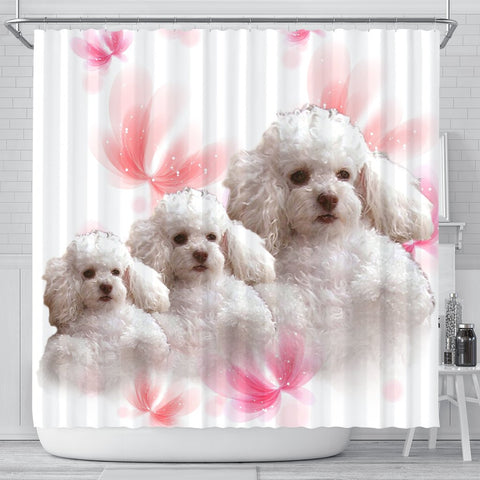 Cute Poodle Dog Print Shower Curtains-Free Shipping