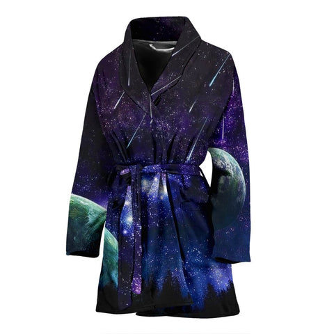 Outer Space Galaxy Print Women's Bath Robe-Free Shipping