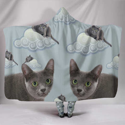 Korat Cat Print Hooded Blanket-Free Shipping
