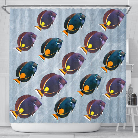 Acanthurus Achilles Fish Print Shower Curtains-Free Shipping