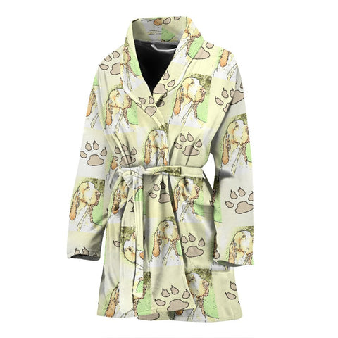 Bracco Italiano Dog Patterns Print Women's Bath Robe-Free Shipping