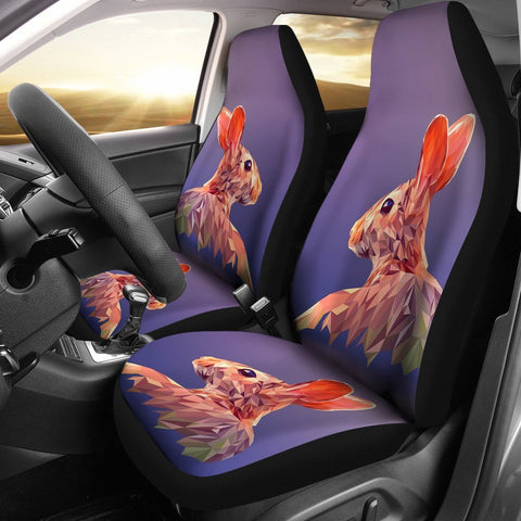 Rabbit Vector Art Print Car Seat Covers-Free Shipping