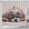 Cute Shih Tzu Dog Print Shower Curtains-Free Shipping