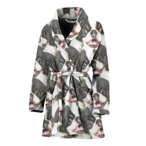 Japanese Chin Print Women's Bath Robe-Free Shipping