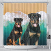 Cute Rottweiler Print Shower Curtains-Free Shipping