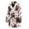 Weimaraner Dog Paw Patterns Print Women's Bath Robe-Free Shipping