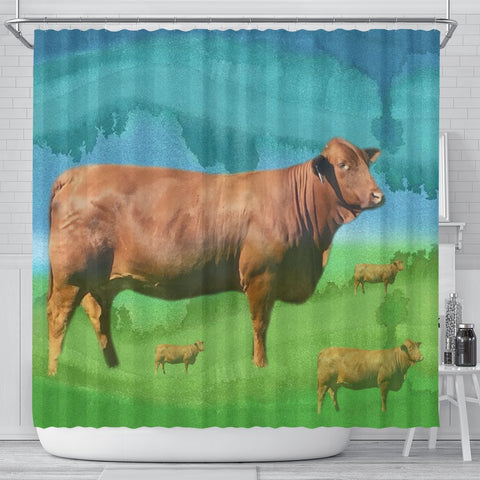 Cute Beefmaster Cattle (Cow) Print Shower Curtain-Free Shipping