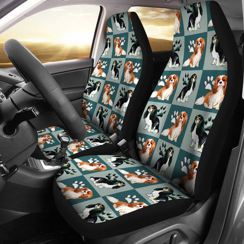 Cavalier King Charles Spaniel Dog Pattern Print Car Seat Covers-Free Shipping