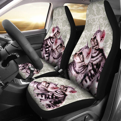 Cute American Shorthair Cat Print Car Seat Covers- Free Shipping